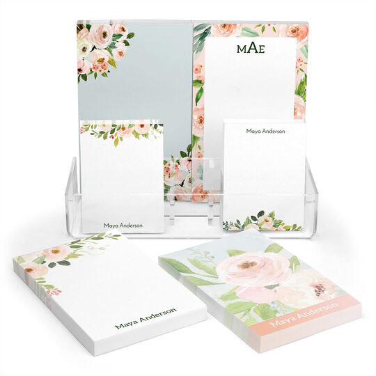 Corner Roses Notepad Set